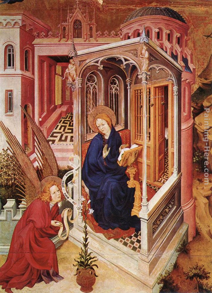 The Annunciation painting - Melchior Broederlam The Annunciation art painting